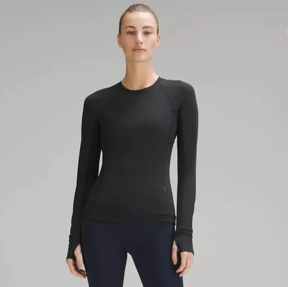 Lululemon Athletica Black It's Rulu Long Sleeve Top size 10 Running Black NWT!